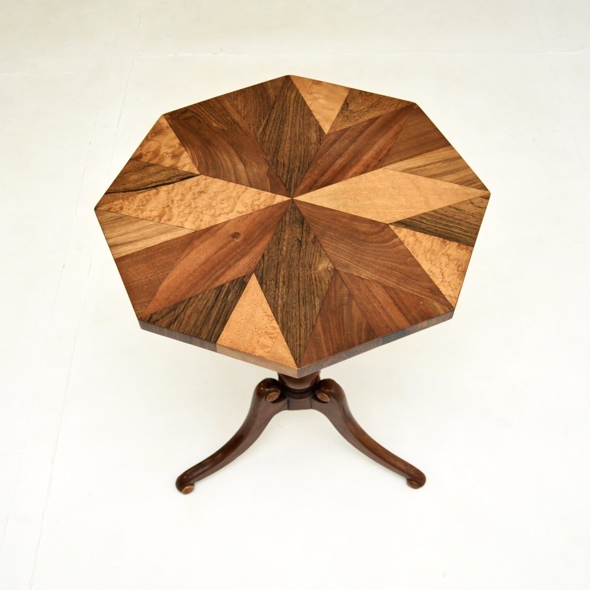Antique Georgian Inlaid Walnut Snap Top Occasional Table photo Furniture