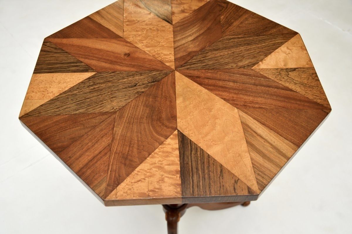 Antique Georgian Inlaid Walnut Snap Top Occasional Table photo 773.76