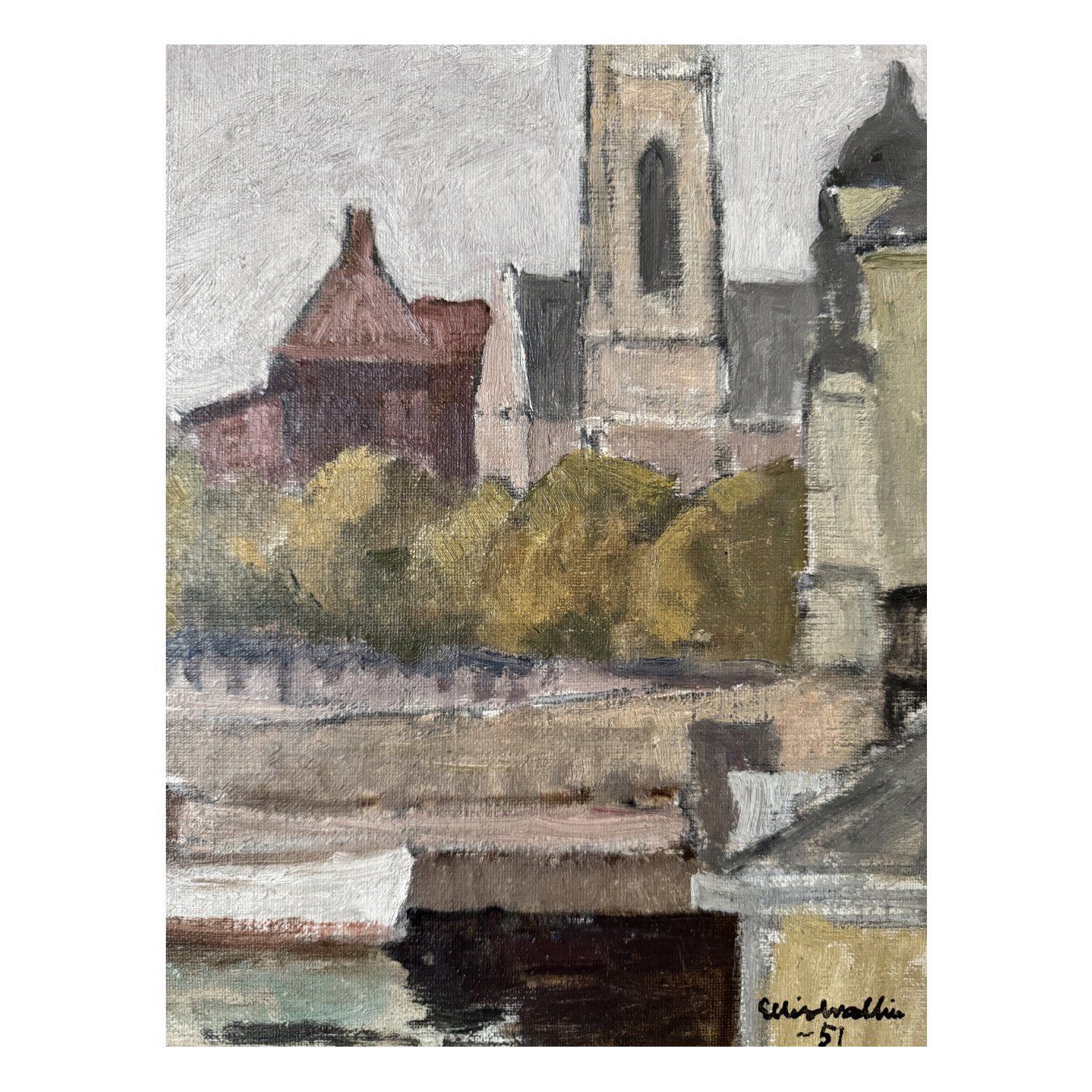 Church On The River, 1950s, Vintage photo vinterior