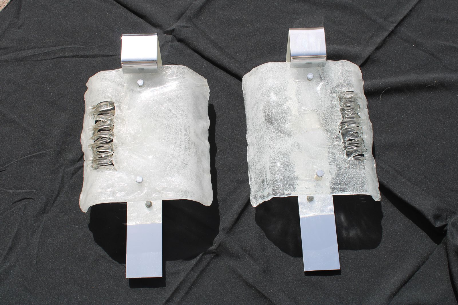 Pair Of Angelo Brotto Wall Lamps For Esperia 1970 Pulegoso Glass photo furniture