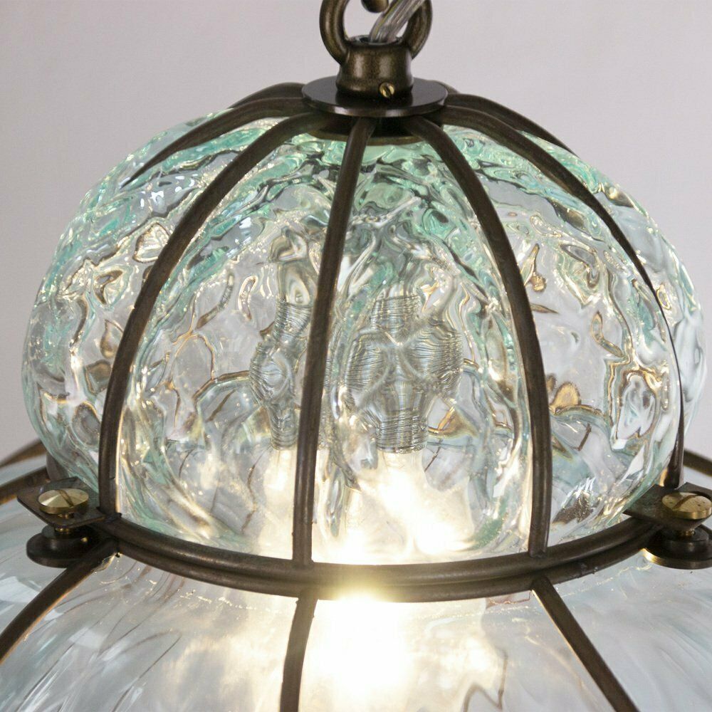 photo furniture Venetian Lantern Lamp In Watercolor Coloured Pointed Blown Murano Glass, Italy, 1990s