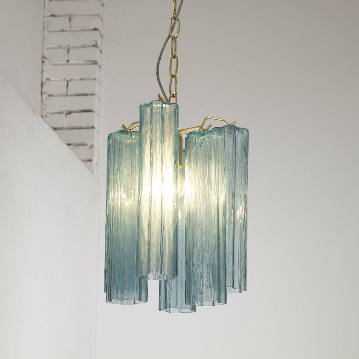 Tronchi Pendant Lamp In Blue Murano Glass, Vintage Style photo 434.0