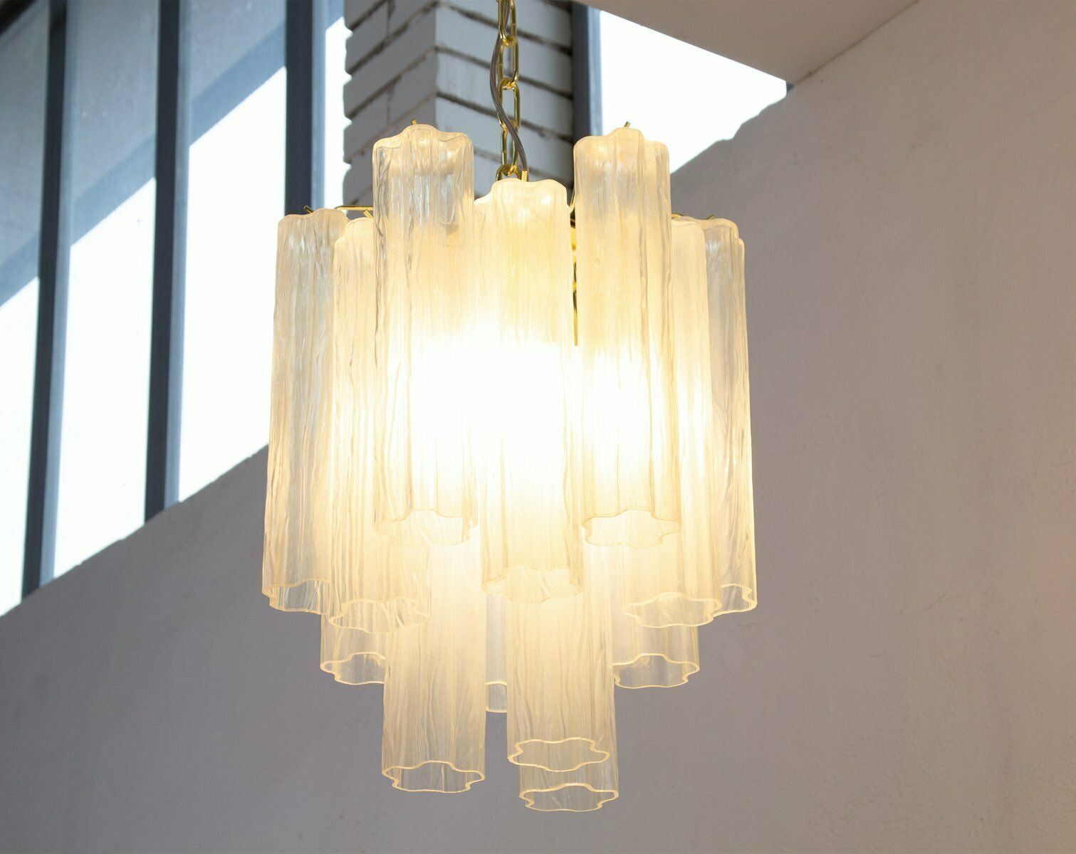 Murano Opal Glass Chandelier, Italy, Vintage Style photo vintage