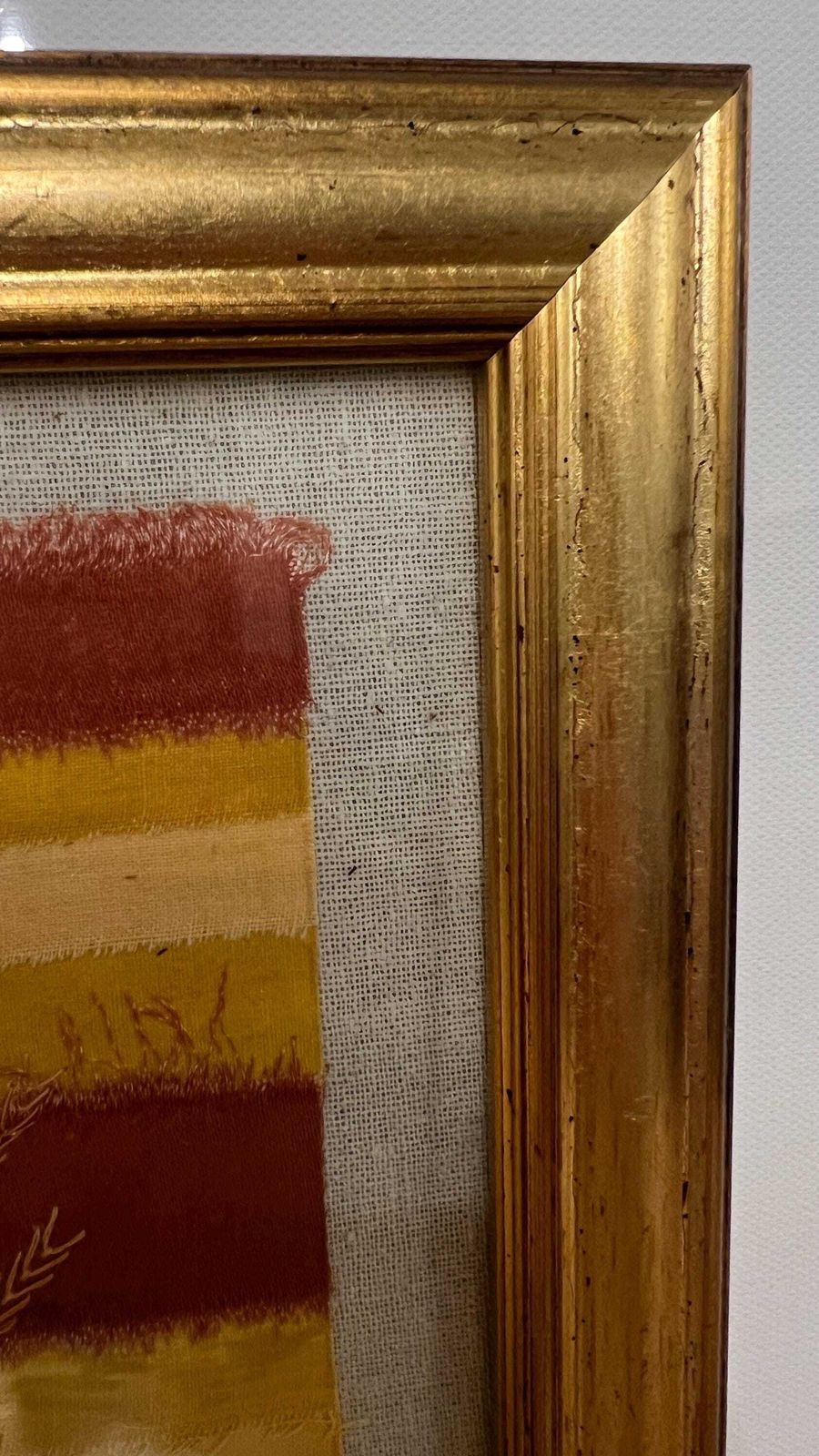 Vintage Framed Creative Embroidery 'Autumn Grasses' By Lida Wells photo vinterior