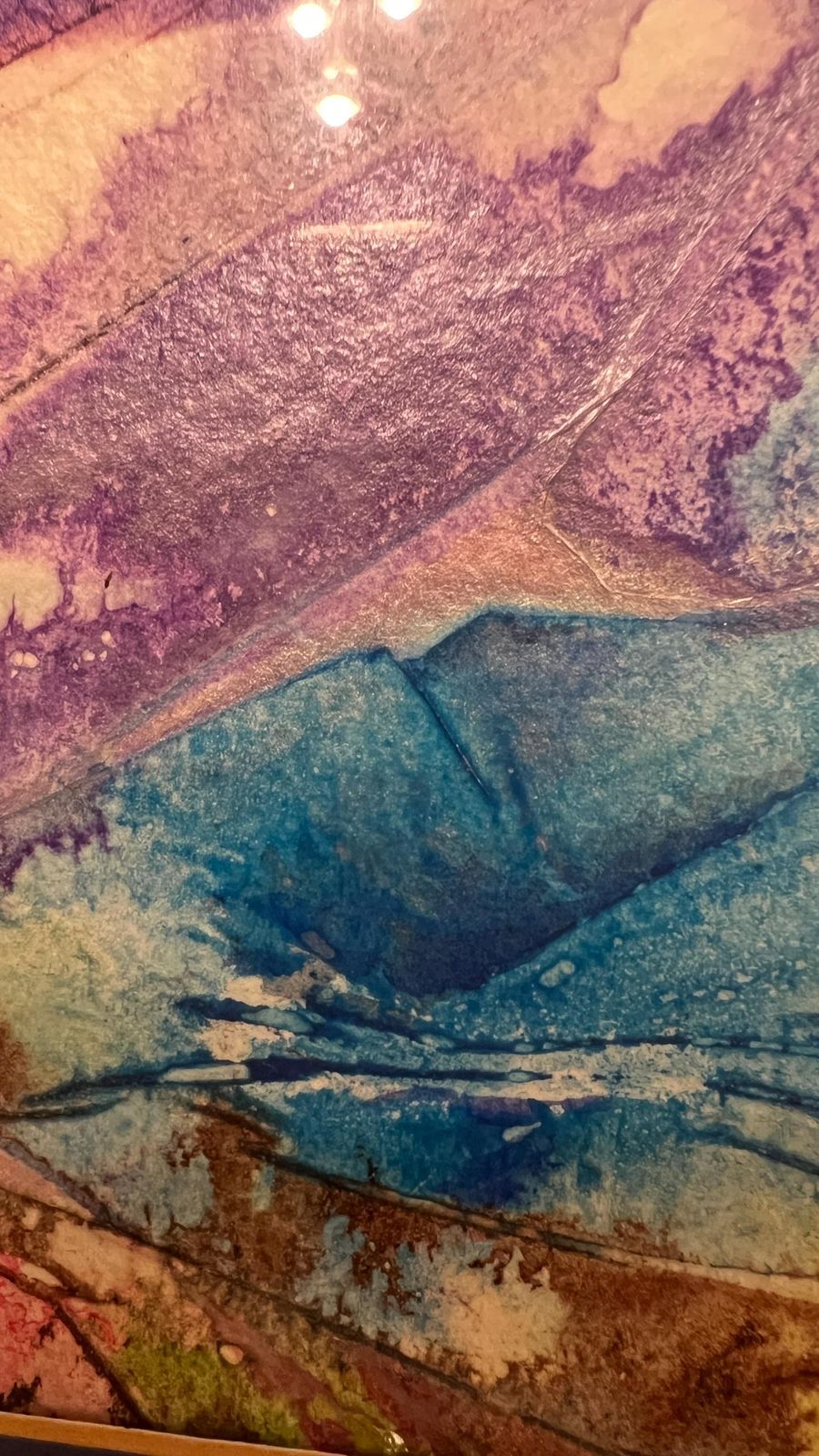 Framed Abstract Ink Artwork By Gill Clarke – Blue & Purple Tones photo buy