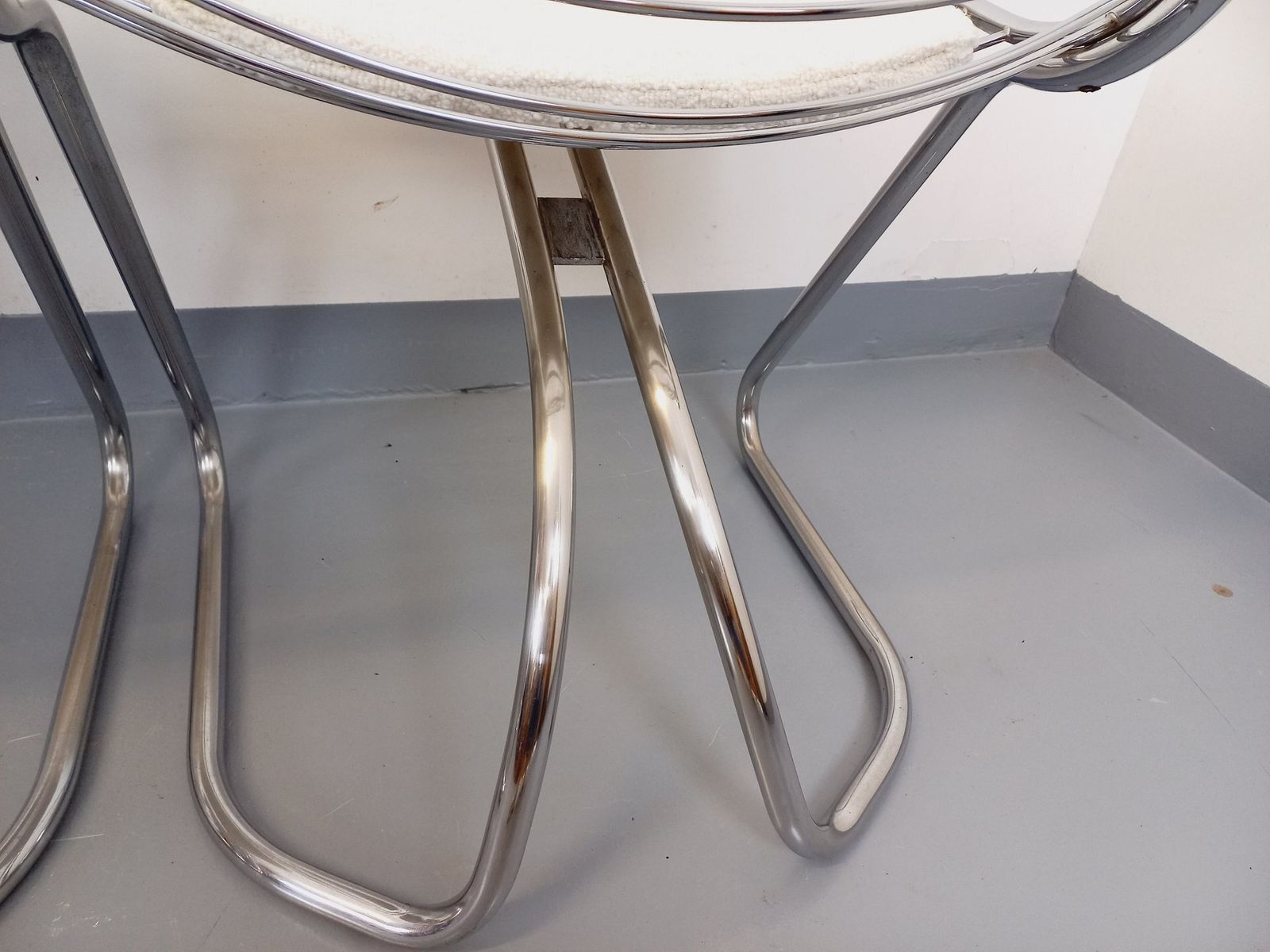 photo vinterior 4 Italian Gastone Rinaldi Chairs In Chromed Metal