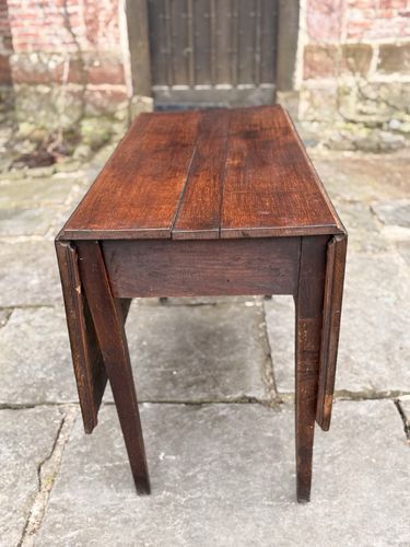 English Original Antique Oak Drop Leaf  Plank Kitchen Dining Table C 1700's photo for sale