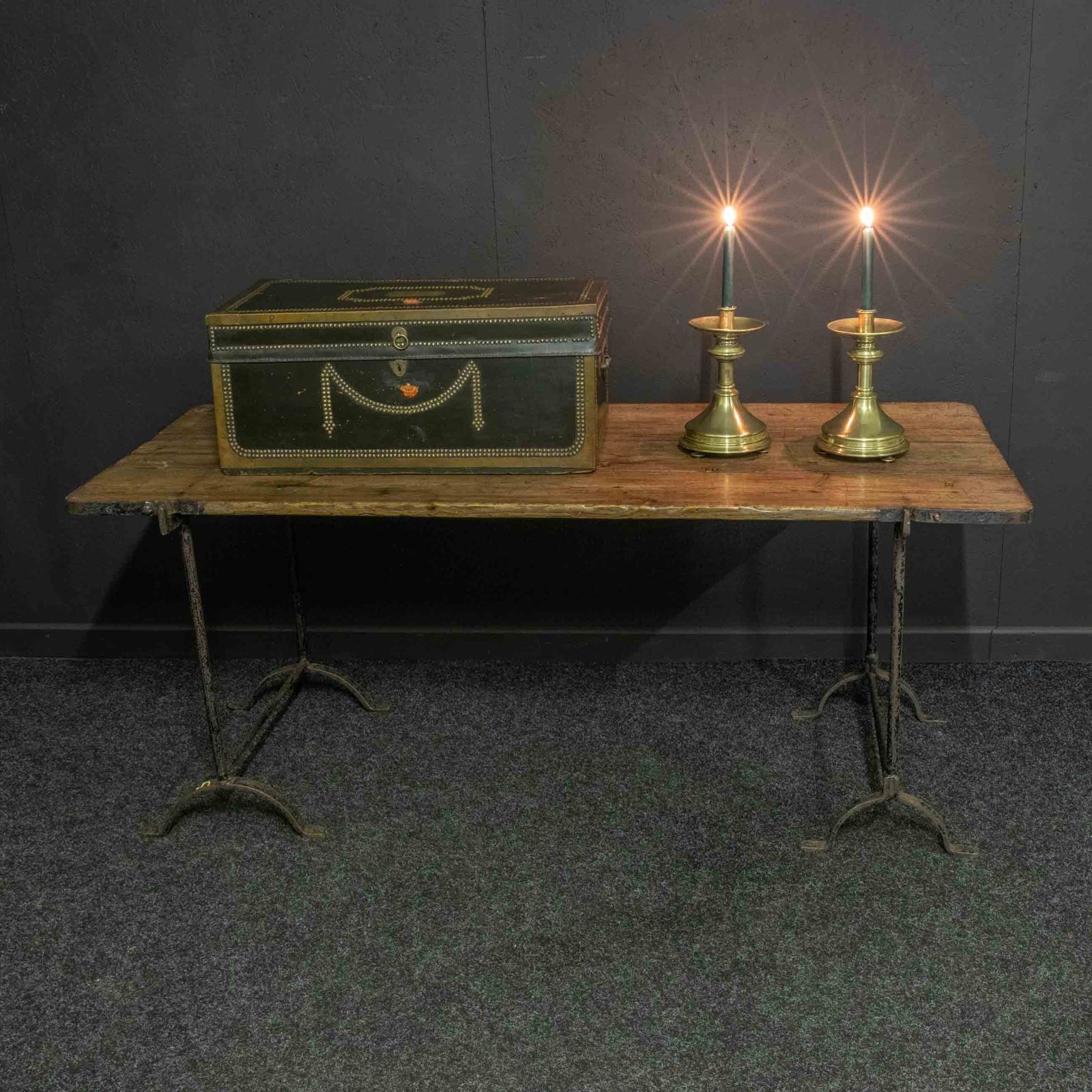 Victorian Brass Pricket Sticks photo vintage