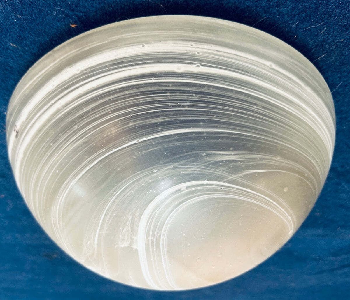 325.0 Large 1970s German Peill & Putzler Frosted Domed Glass Flush Mount Ceiling Light.  10 Available photo