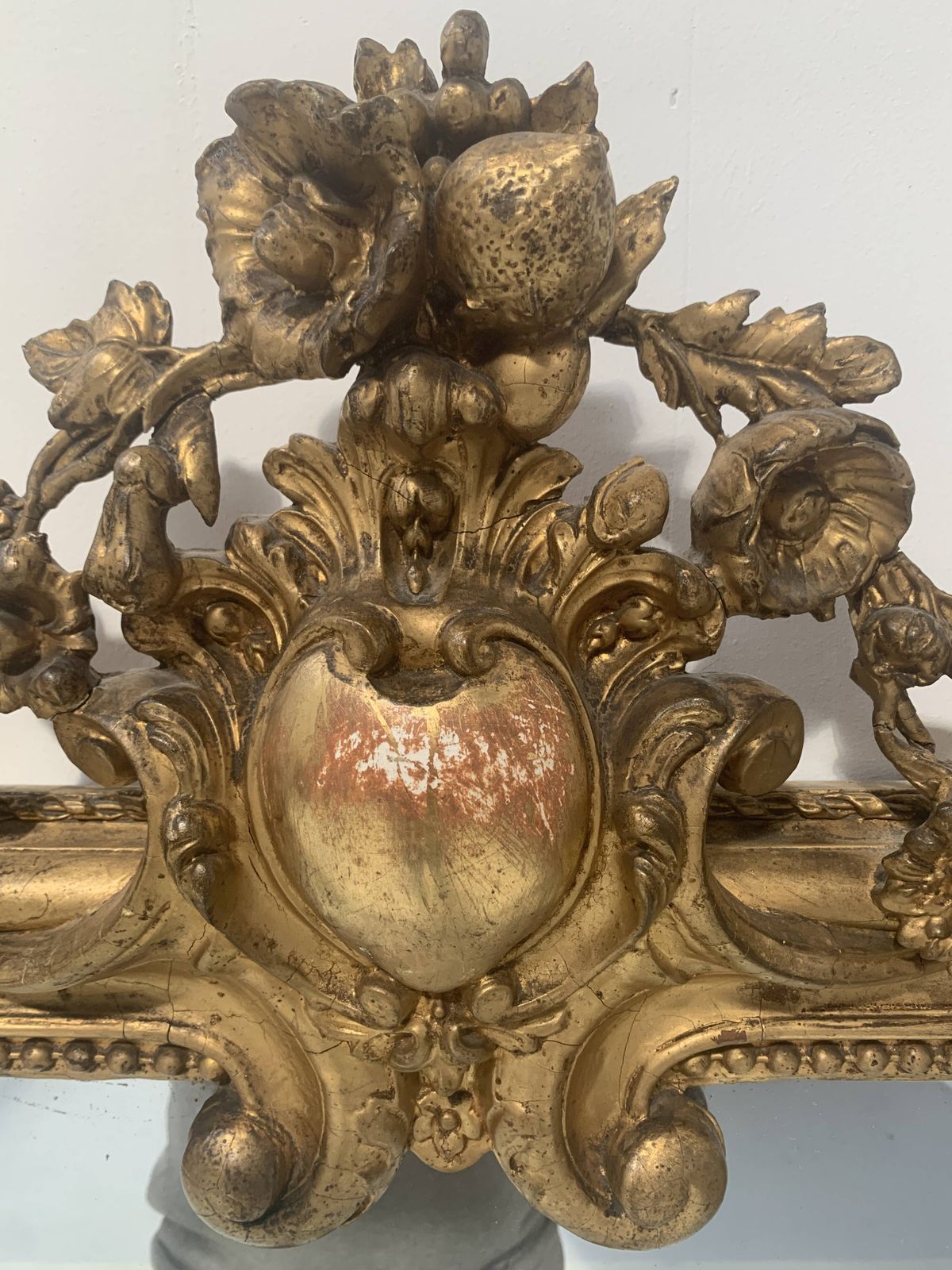 Louis XV Style Mirror In Wood And Gilded Stucco, 19th Century photo vinterior