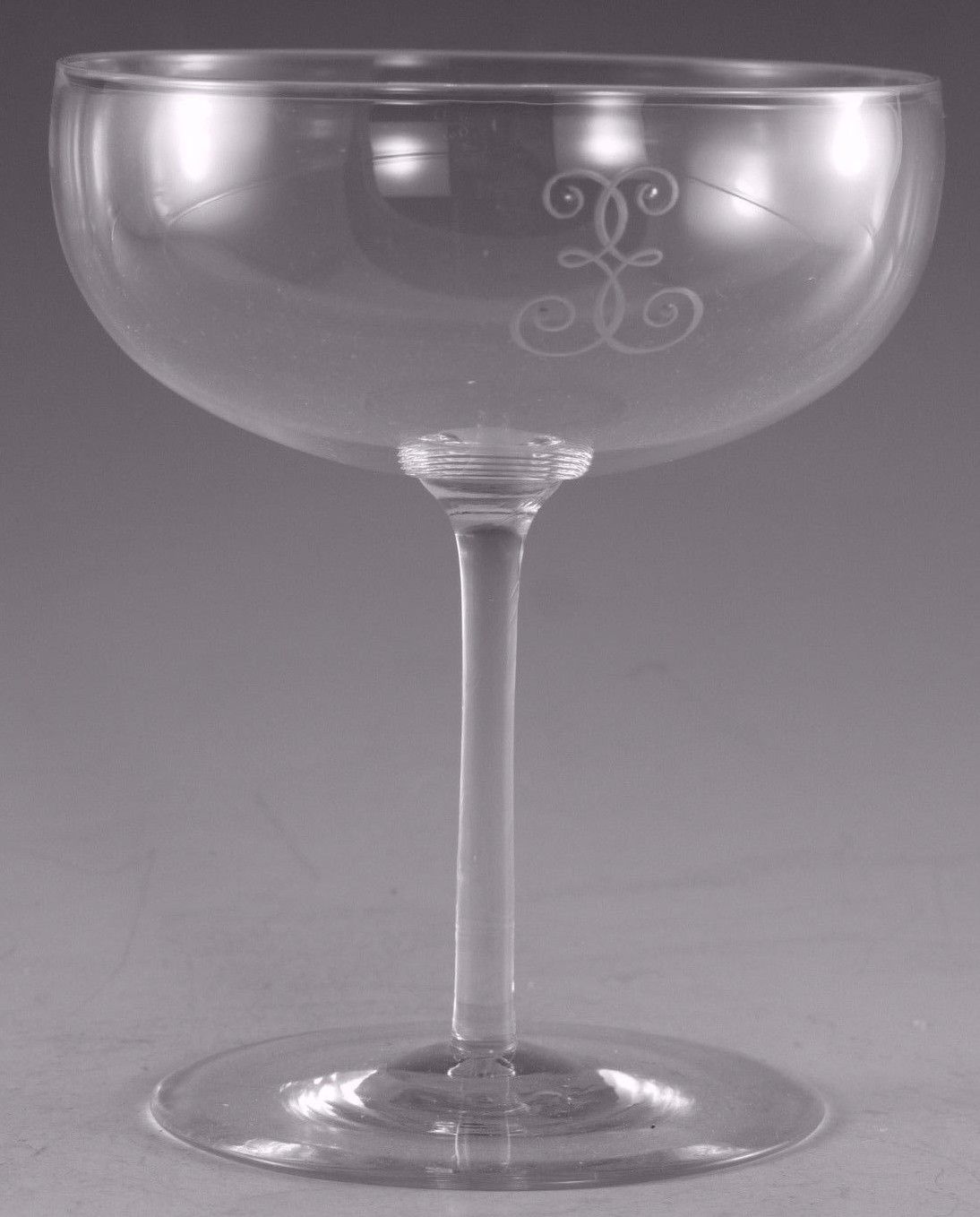 Antique Wine Glass Set Of 6 Very Fine & Delicate Champagne Saucers Powell