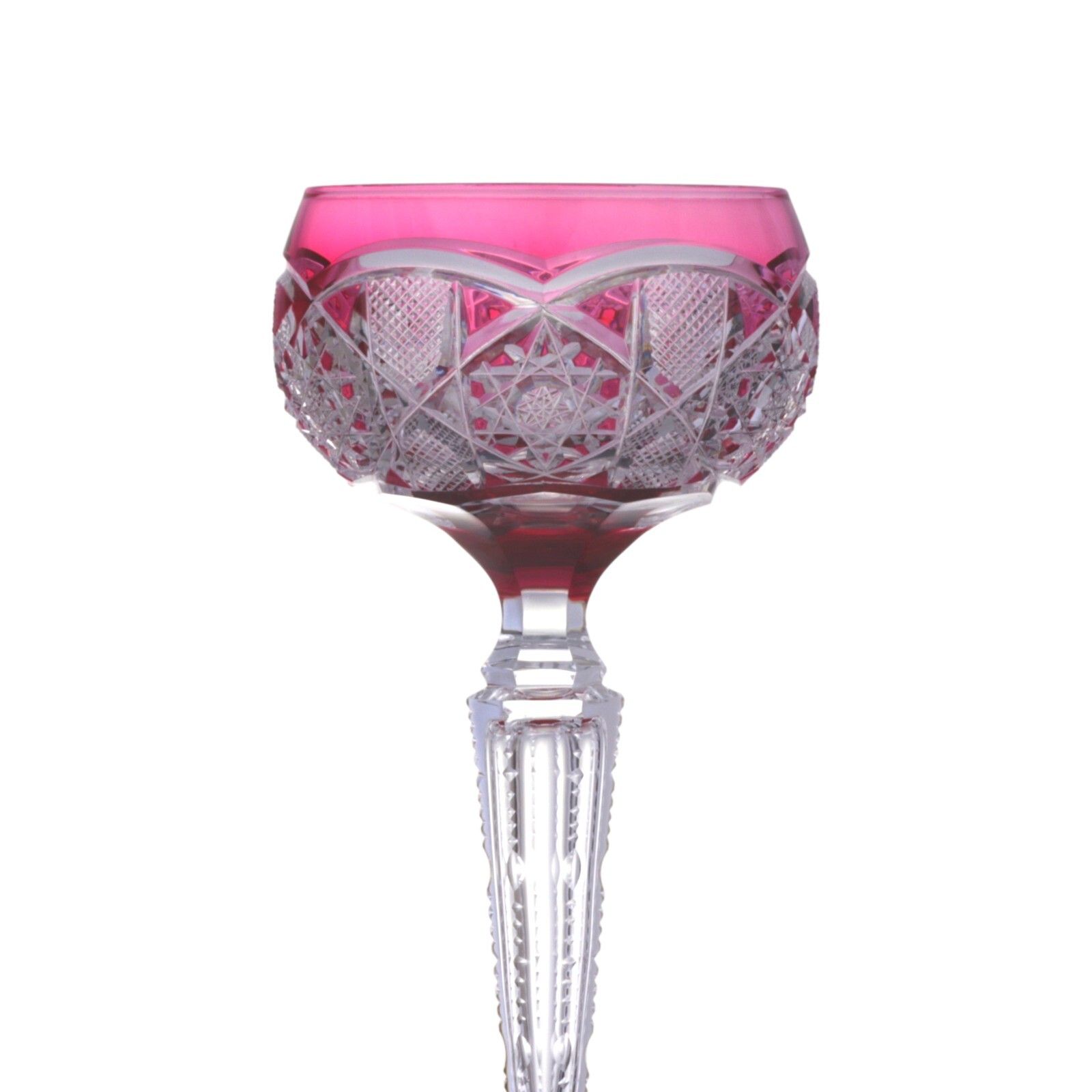Val St Lambert Crystal Saarbrucken Set 6 Hock Wine Glass / Glasses 7 3/4" photo for sale