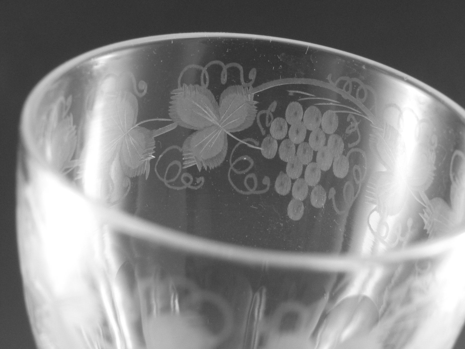 Antique Wine Glass / Glasses Fruiting Vine Pattern (F) Set Of 6 photo furniture