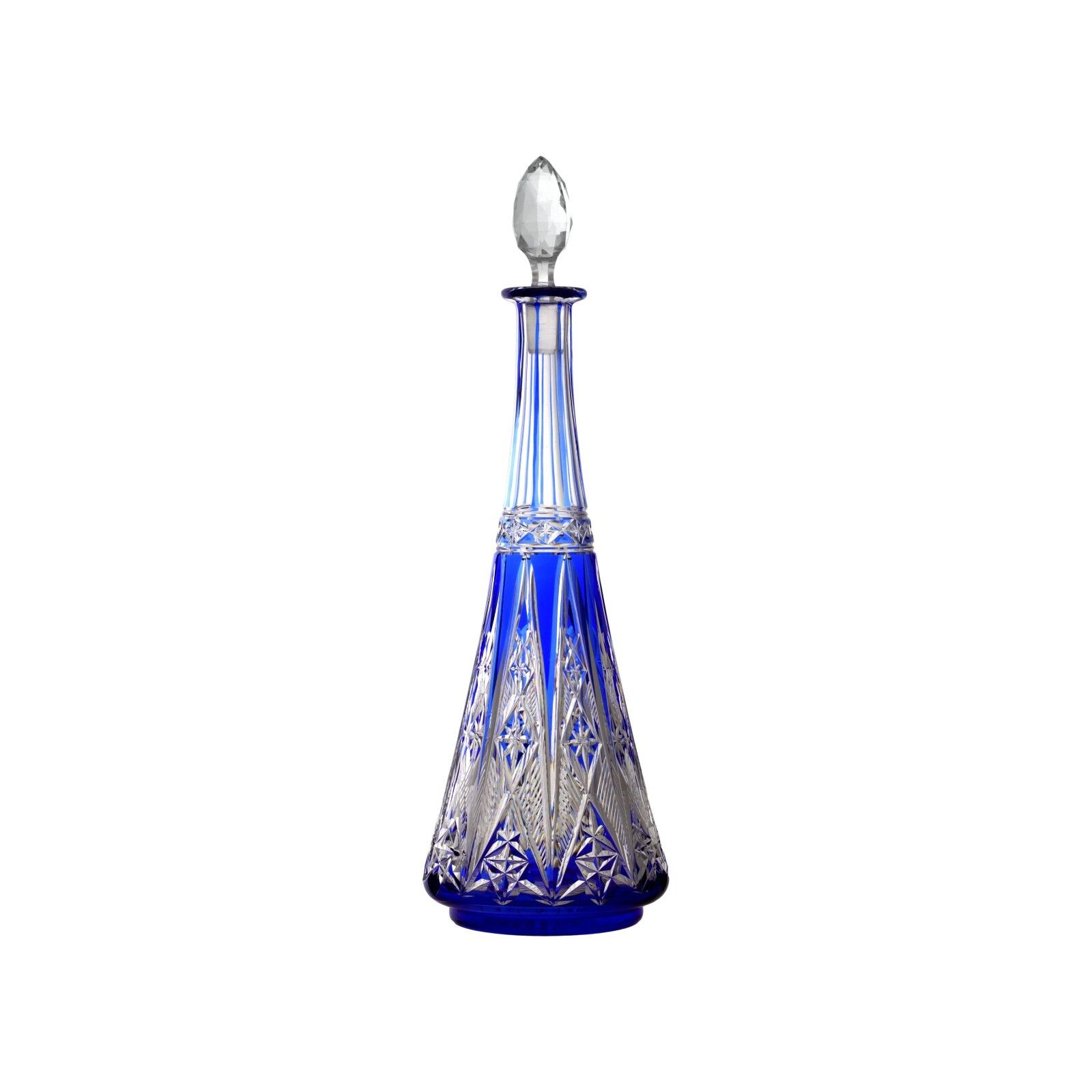St Louis Crystal Fantasy Design Cobalt Blue Decanter / Decanter 15"