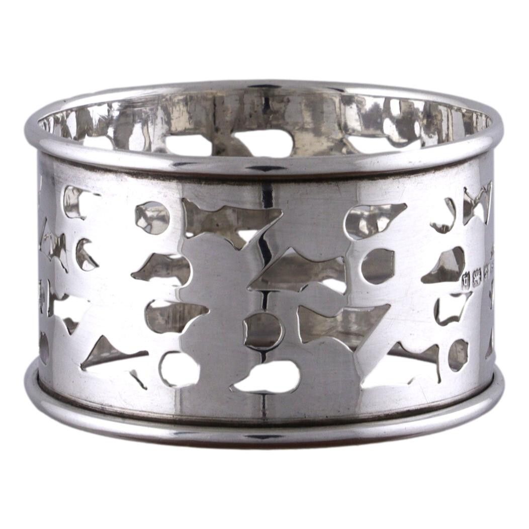 Antique Sterling Silver Set Of 6 Broadway & Co Napkin Rings Boxed  1906 1910 photo for sale
