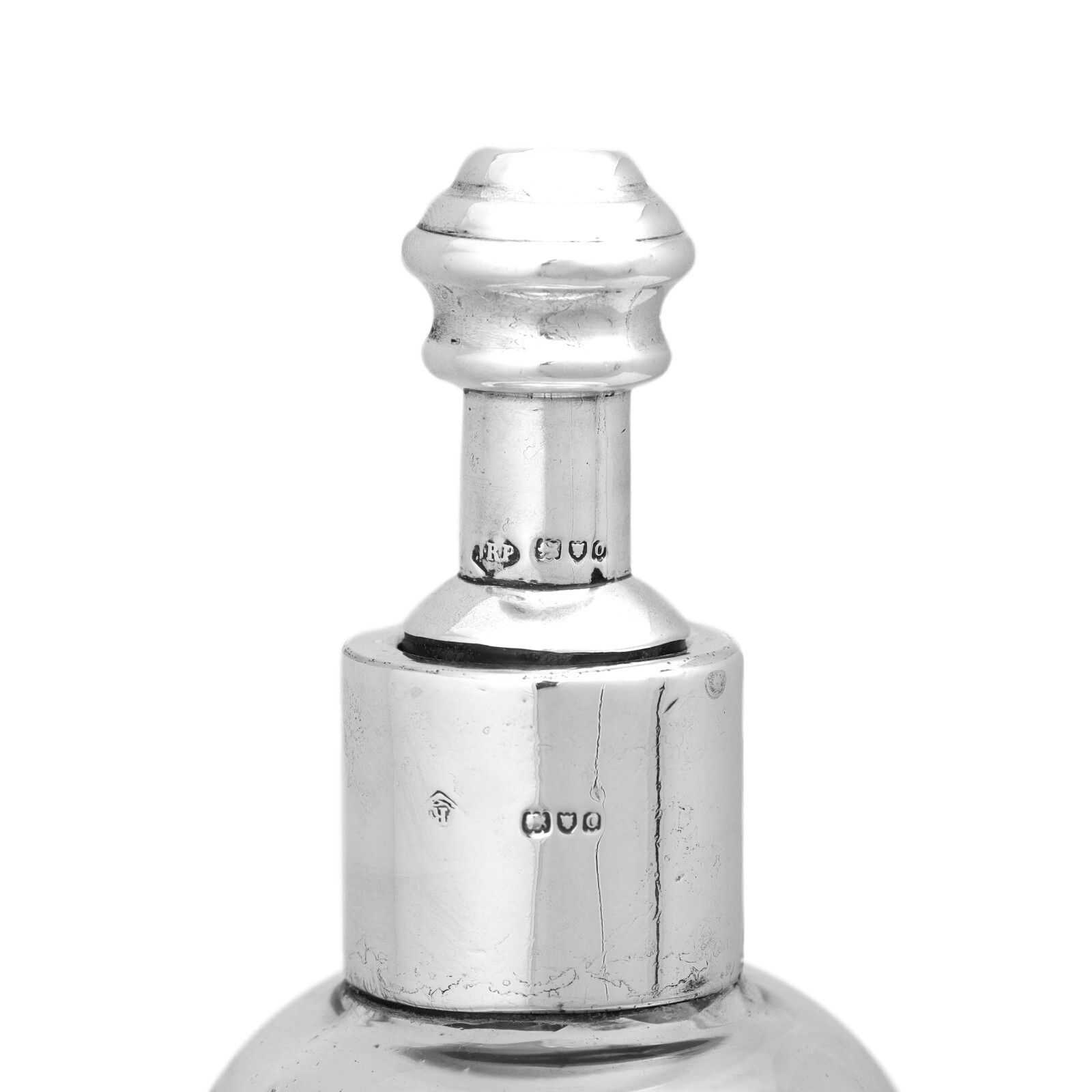 Antique Edwardian Silver Top Decanter Twisted Design 1909 photo for sale