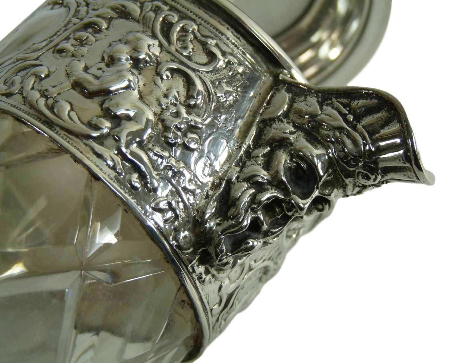 Vintage Silver & Crystal Nat Joseph Bacchus Claret Jug / Decanter 12" photo 700.0
