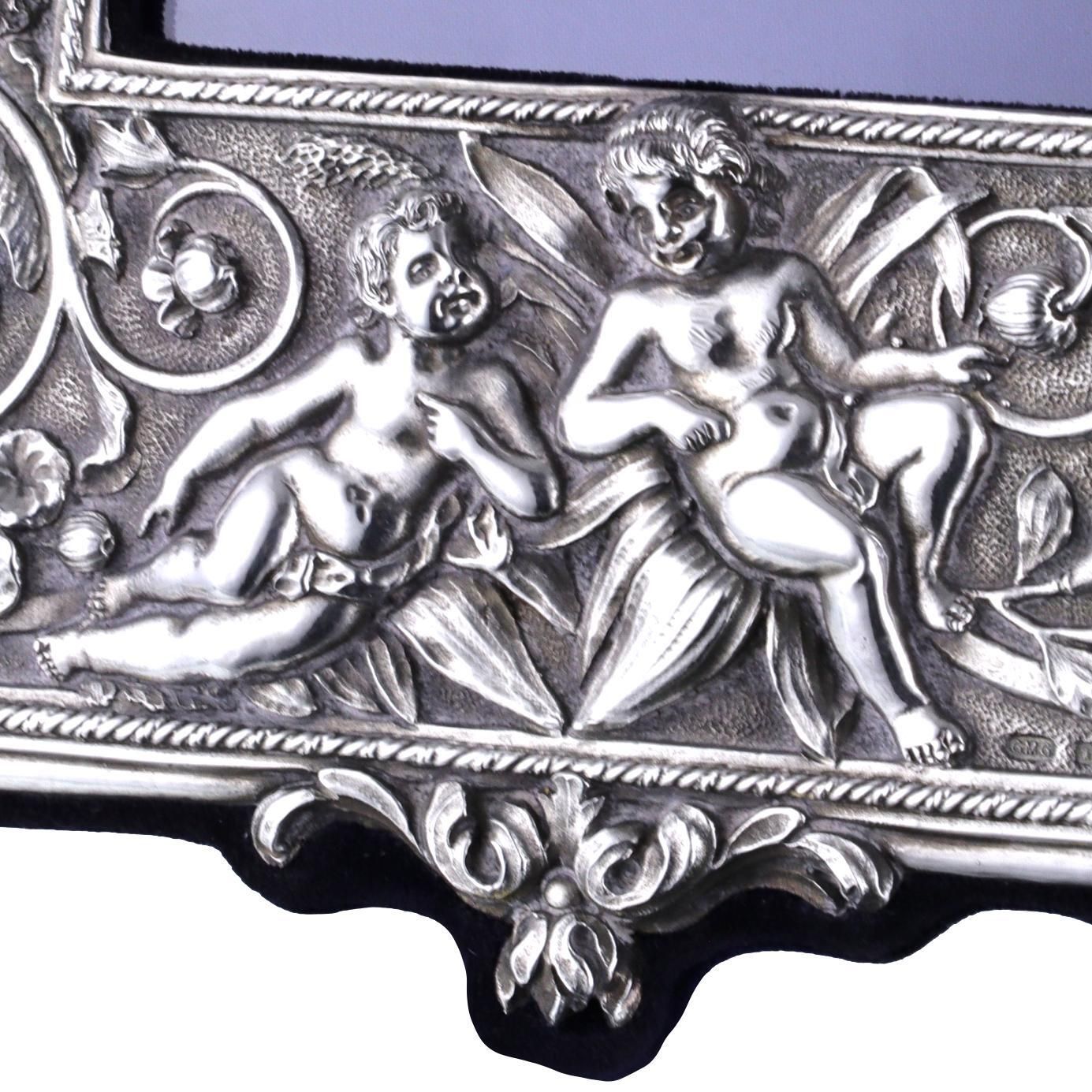 Vintage Britannia Silver Neil Lasher Cherubs & Flowers Photo Frame 1999 photo 600.0