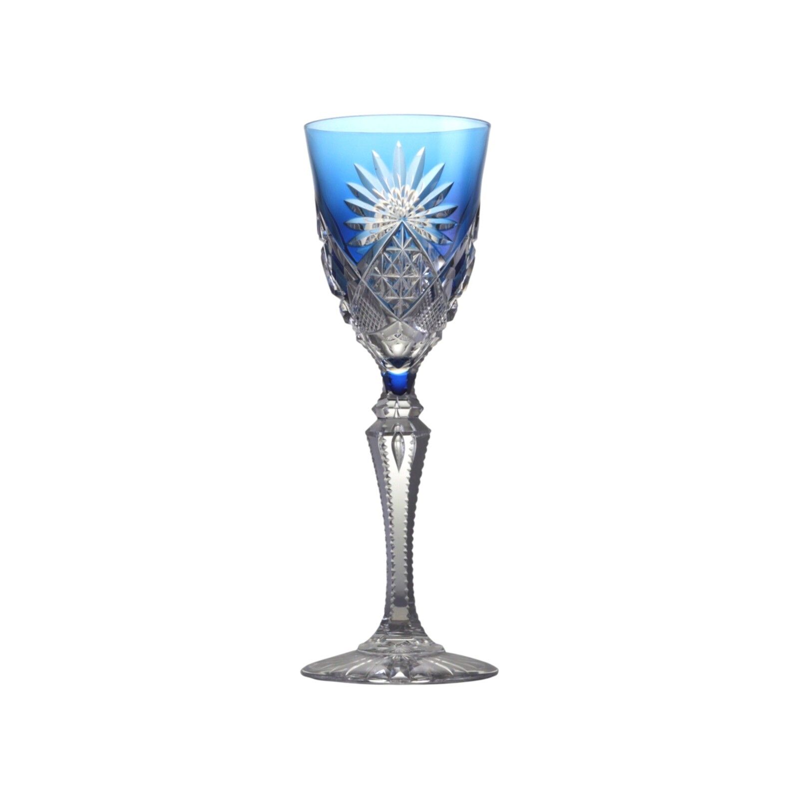Val St Lambert Crystal Munster Cut Set 6 Hock Wine Glass / Glasses 8 3/8" photo furniture