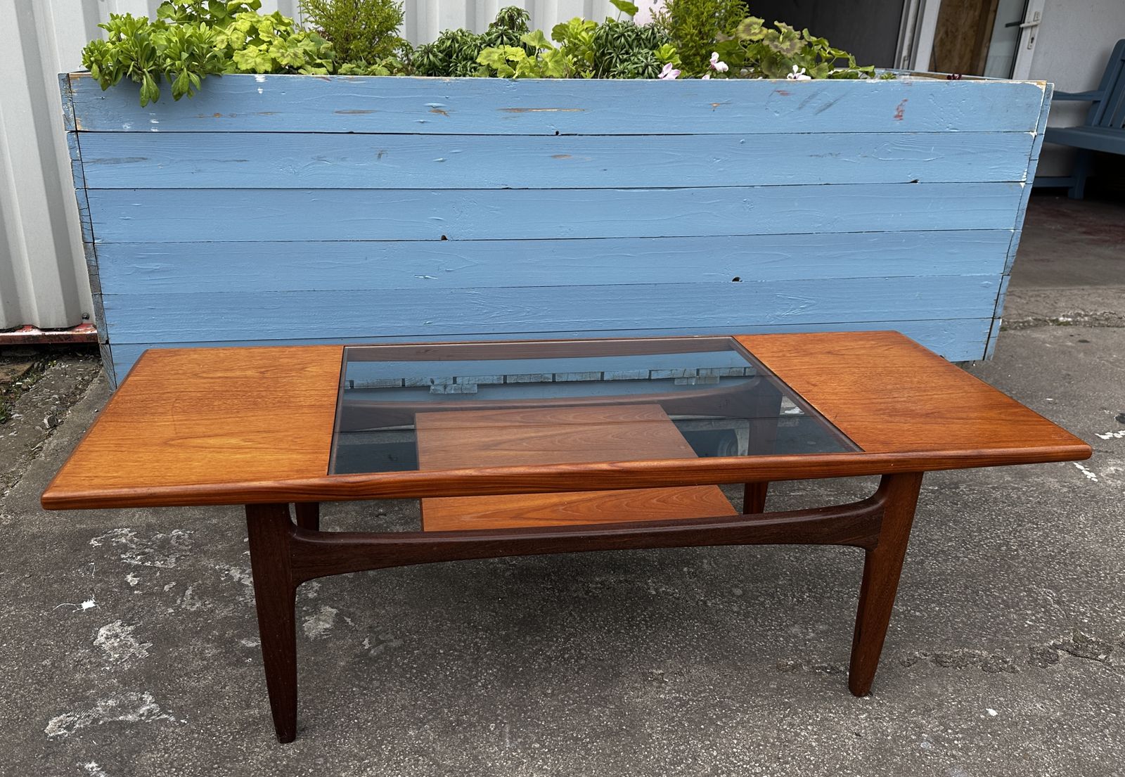 G Plan Mid Century Fresco Glass Top Coffee Table photo vinterior