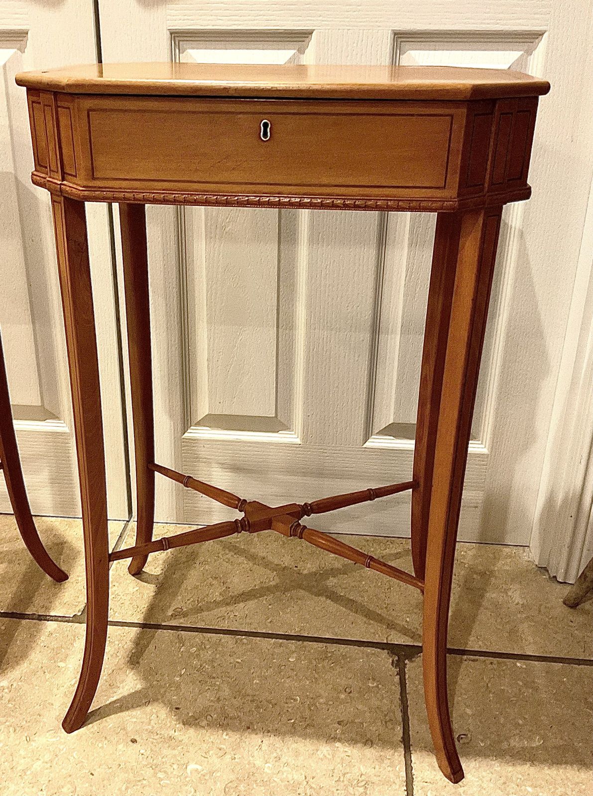 Pair Of Inlaid Satinwood Work Tables photo buy