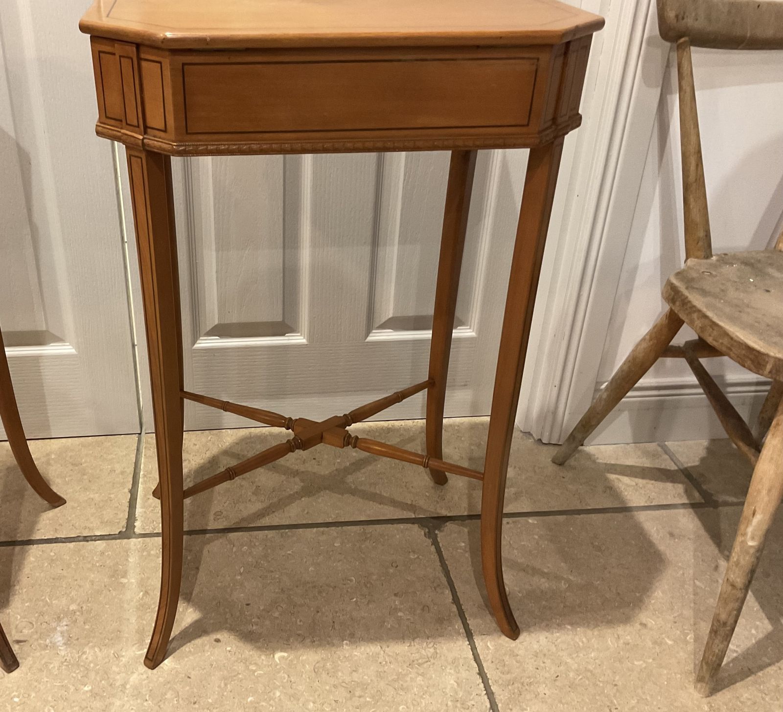 Pair Of Inlaid Satinwood Work Tables