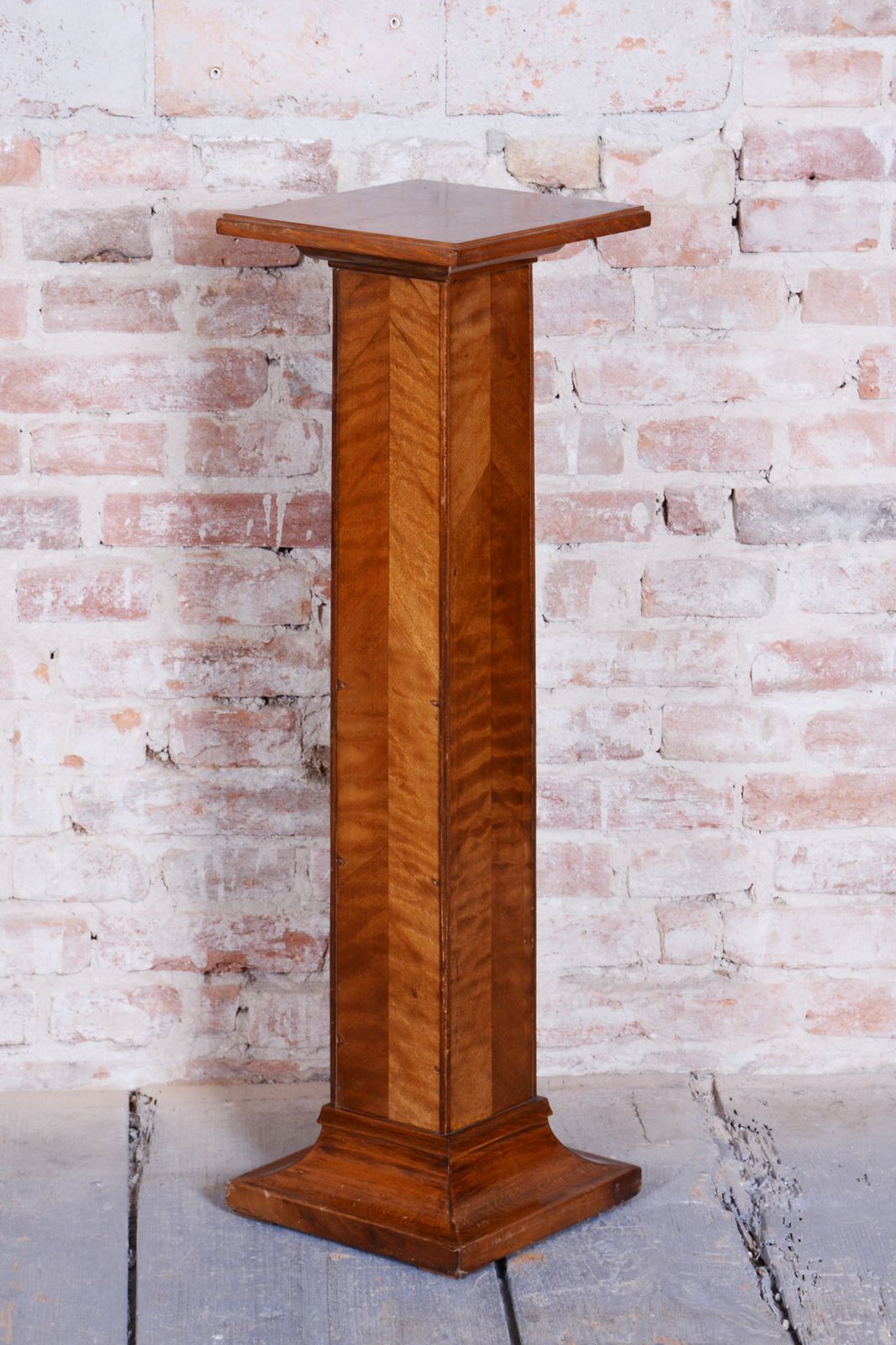 Restored Art Deco Pedestal, Spruce, Oak, Mahogany, Czech, 1920s photo for sale