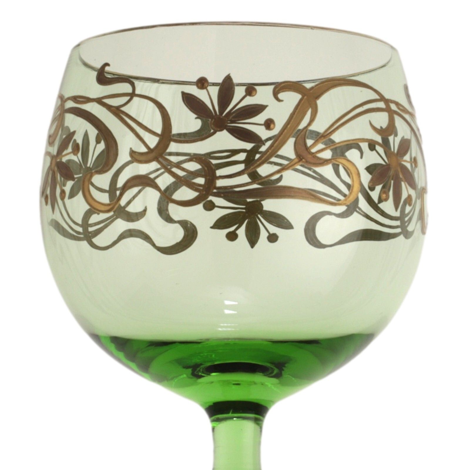 Bohemian Art Nouveau / Josephinenhutte Enamel Hock Wine Glass 19.5cm photo furniture