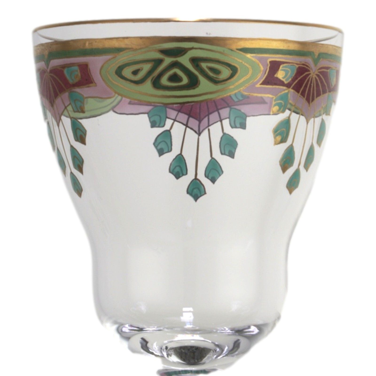 Meyr's Neffe Art Nouveau / Secessionist Enamel Hock Wine Glass 20cm photo vinterior