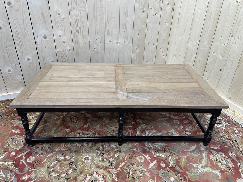 Table Basse De Style Louis XV Chêne Et Noir photo 790.0
