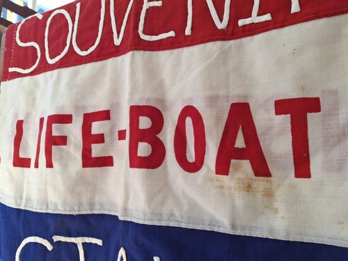 Vintage Rnli Hand Stitched Lifeboat Flag/Banner. photo 130.0