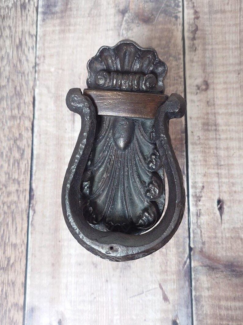 Cast Iron Door Knocker, Antique Cast Iron Door Knocker, Old Iron Door Knocker photo furniture