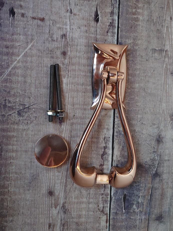 Art Nouveau Style Polished Copper Door Knocker photo 50.0