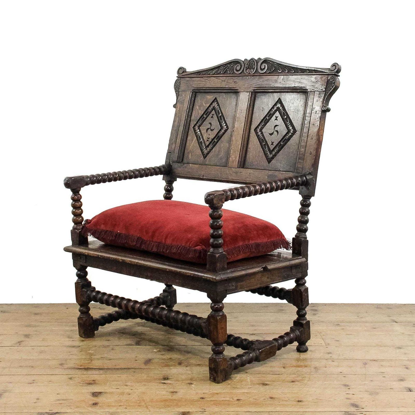 Antique 18th Century Bobbin Oak Armchair | Antique Chair | Antique Seating | Victorian Antiques | Early Antiques (M 5911)