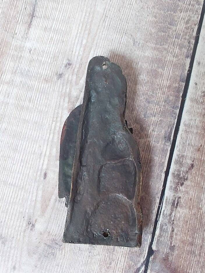 photo for sale Mother Shipton Painted Brass Door Knocker, Heavy Collectible Brass Door Knocker, Witch Door Knocker