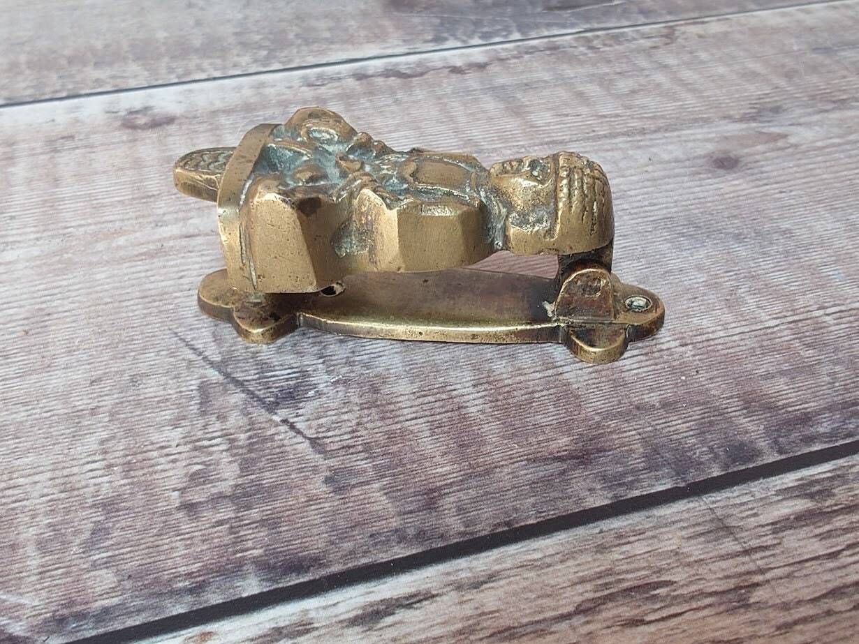 Small Buddha Brass Door Knocker, Collectible Brass Door Knocker, Buddha Bedroom Door Knocker photo 60.0