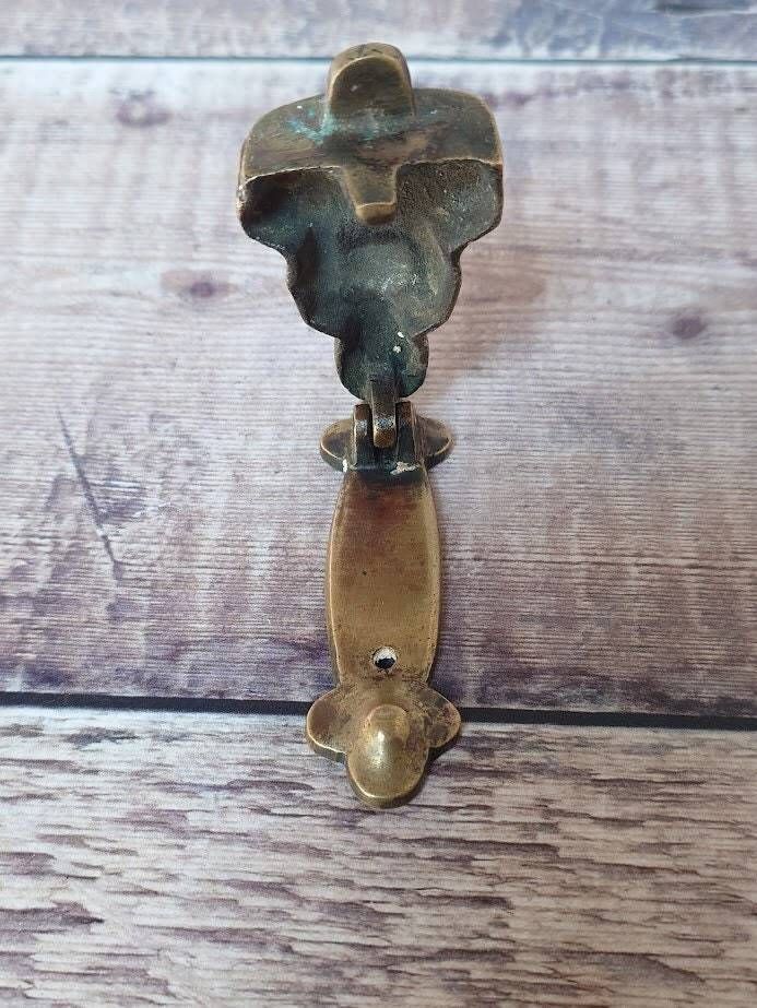 Small Buddha Brass Door Knocker, Collectible Brass Door Knocker, Buddha Bedroom Door Knocker photo vinterior
