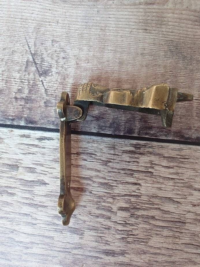 Small Buddha Brass Door Knocker, Collectible Brass Door Knocker, Buddha Bedroom Door Knocker photo vintage