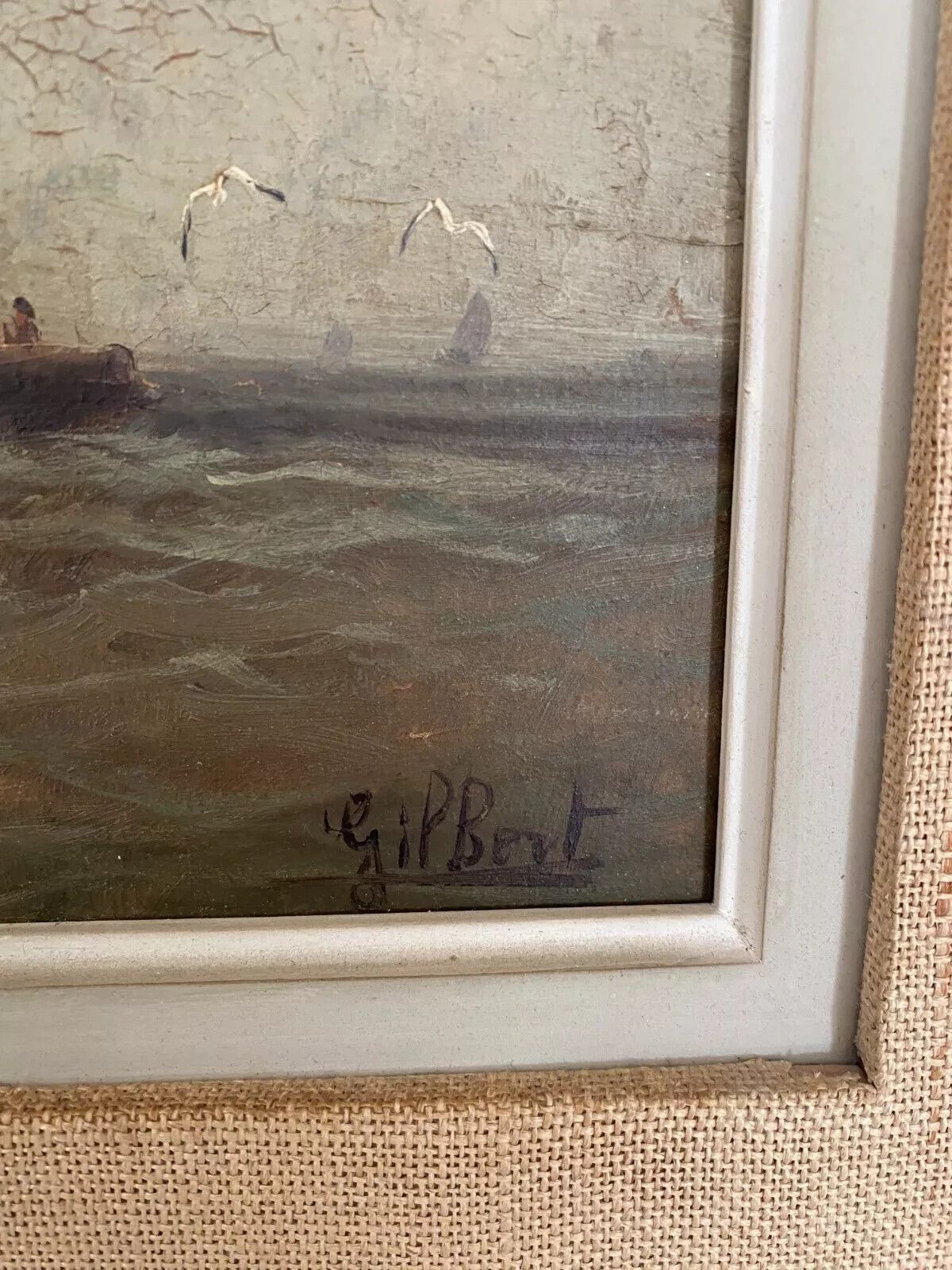 photo for sale Oil On Panel By Isorel "View Of The Port" 20th Century