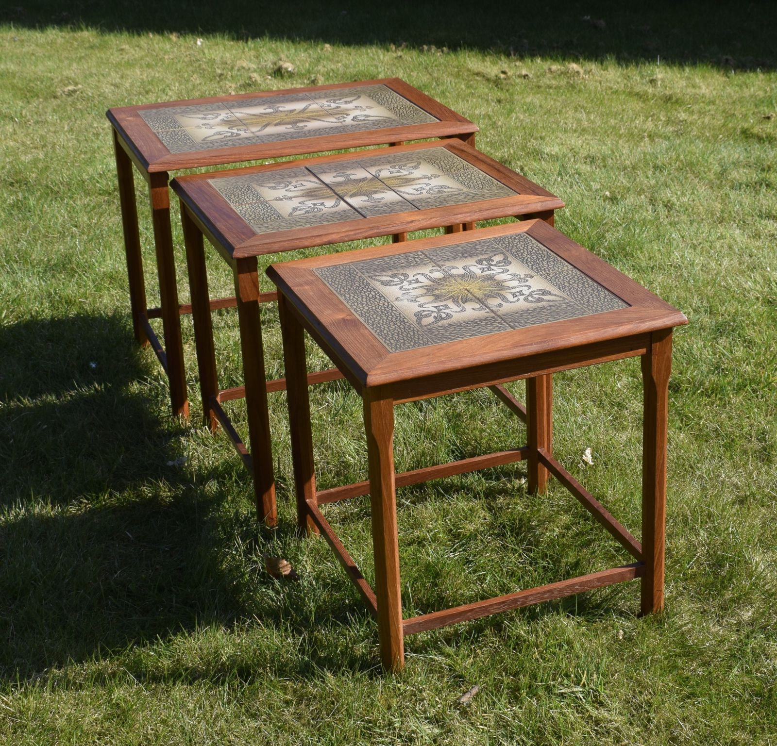 Danish Tiled Top Teak Nest Of Tables photo buy