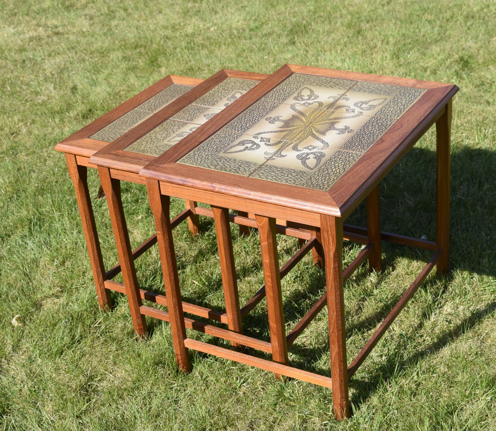 photo furniture Danish Tiled Top Teak Nest Of Tables