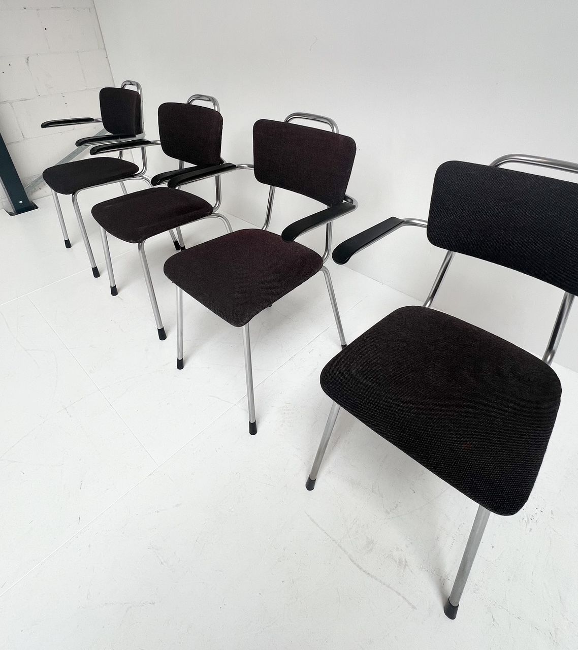 Set Of 4 Dutch Originals 115 Gispen Chairs, 1960s photo for sale