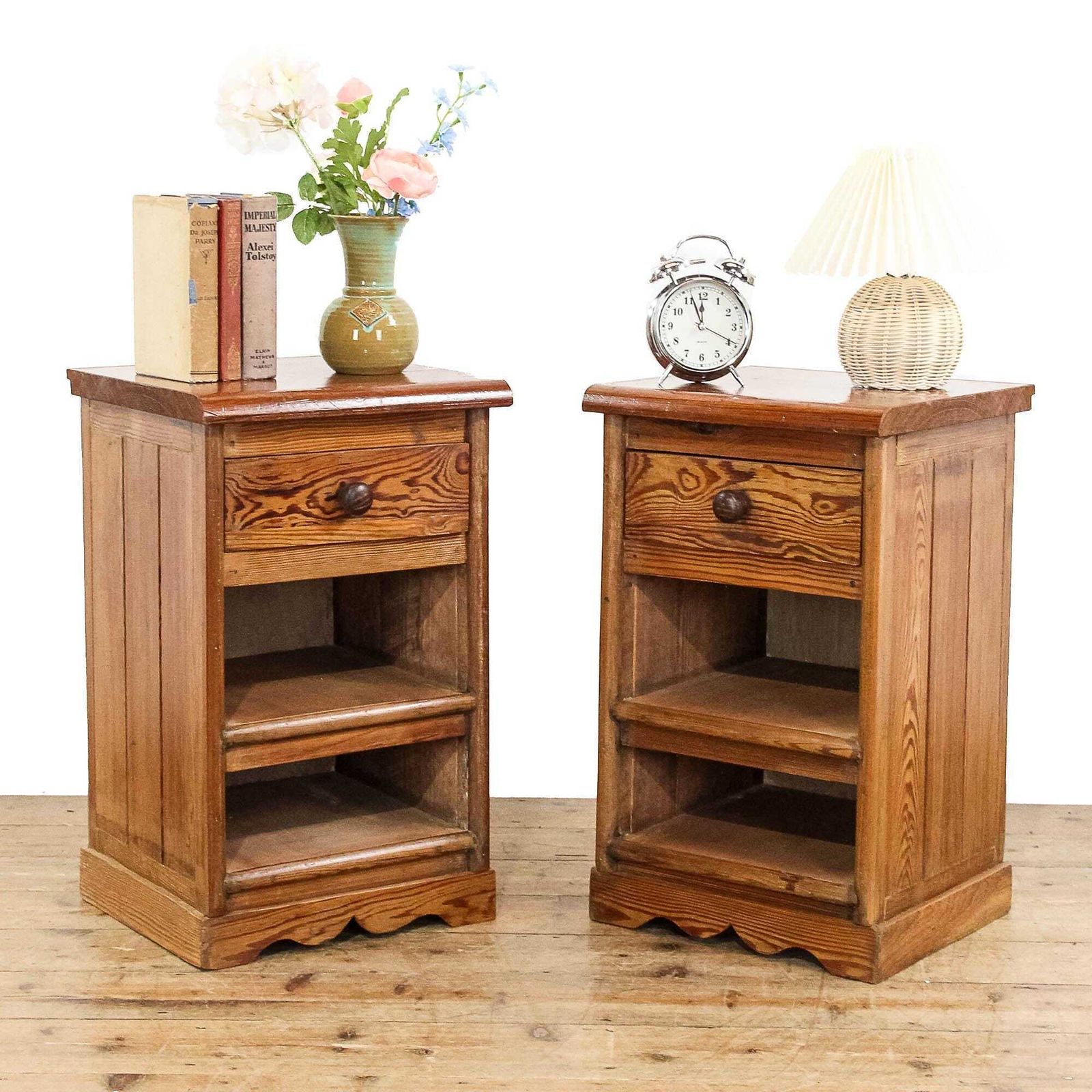 Pair Of Rustic Bedside Cabinets | Bedroom Storage | Pair Of Cabinets | Pitch Pine Chest | Reclaimed Cabinets (M 5864)