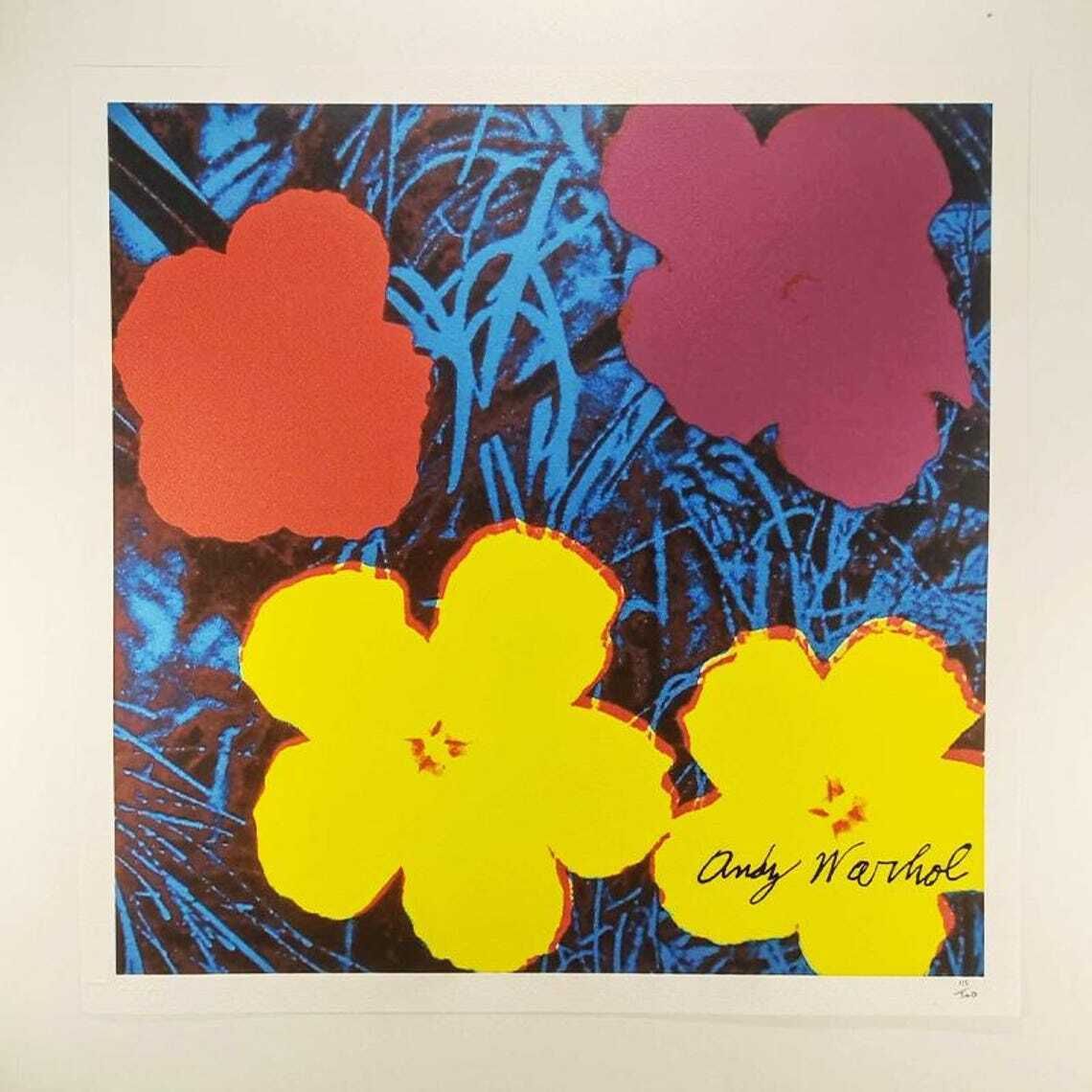 1980s Andy Warhol "Flowers" Limited Edition Lithograph By Cmoa.