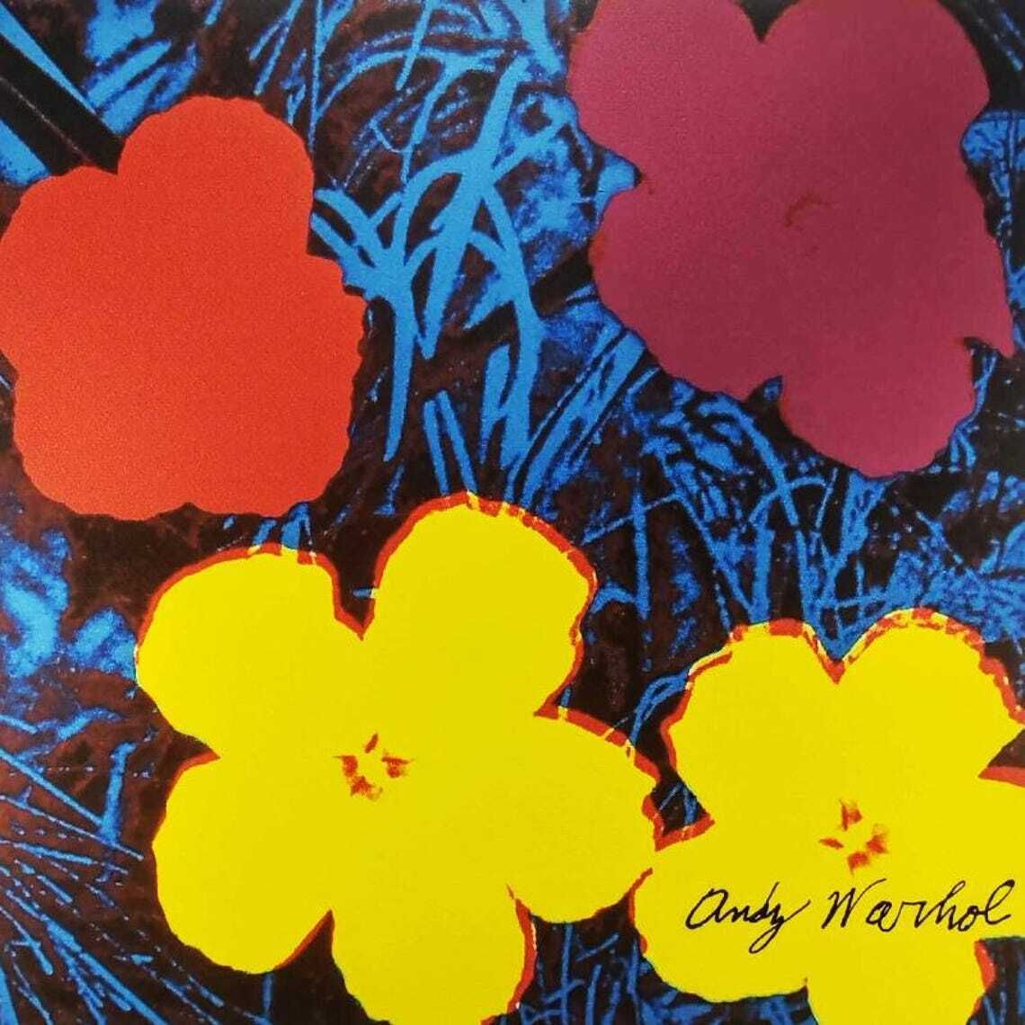 1980s Andy Warhol "Flowers" Limited Edition Lithograph By Cmoa. photo furniture