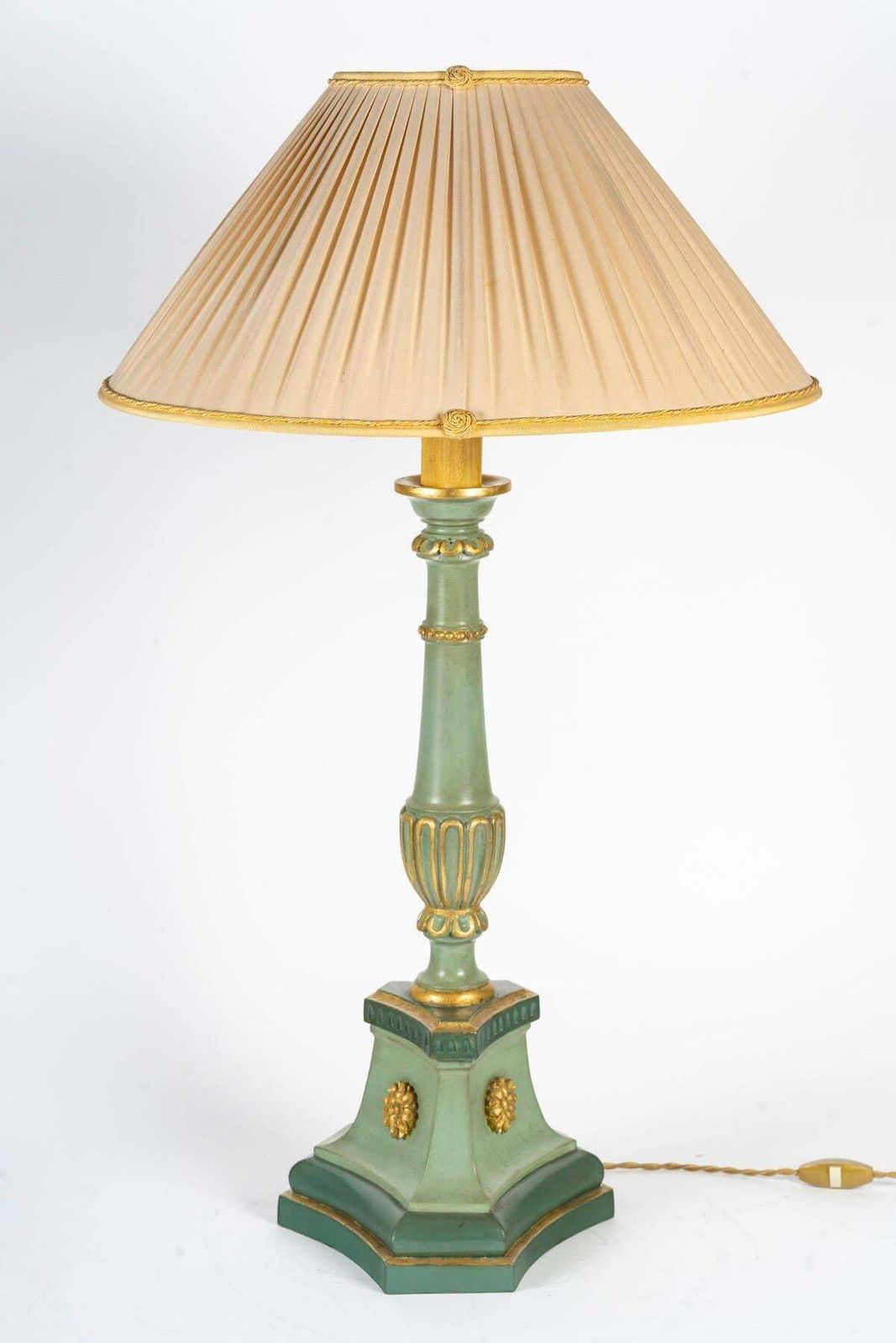 Carved, Lacquered And Gilded Wood Lamp, 1950 1960, Louis XVI Style. photo furniture
