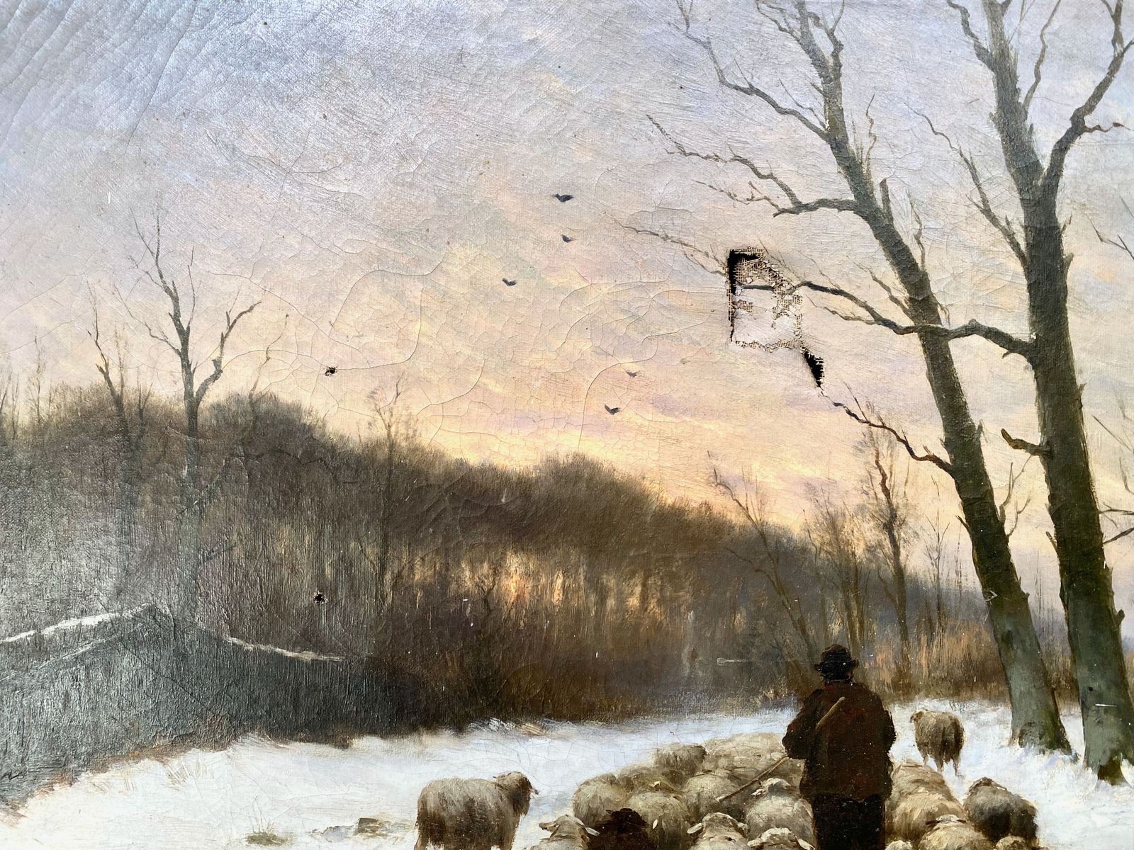 Large Oil Painting On Canvas By Cornelis Westerbeek – Dutch (1844 1903) photo Art