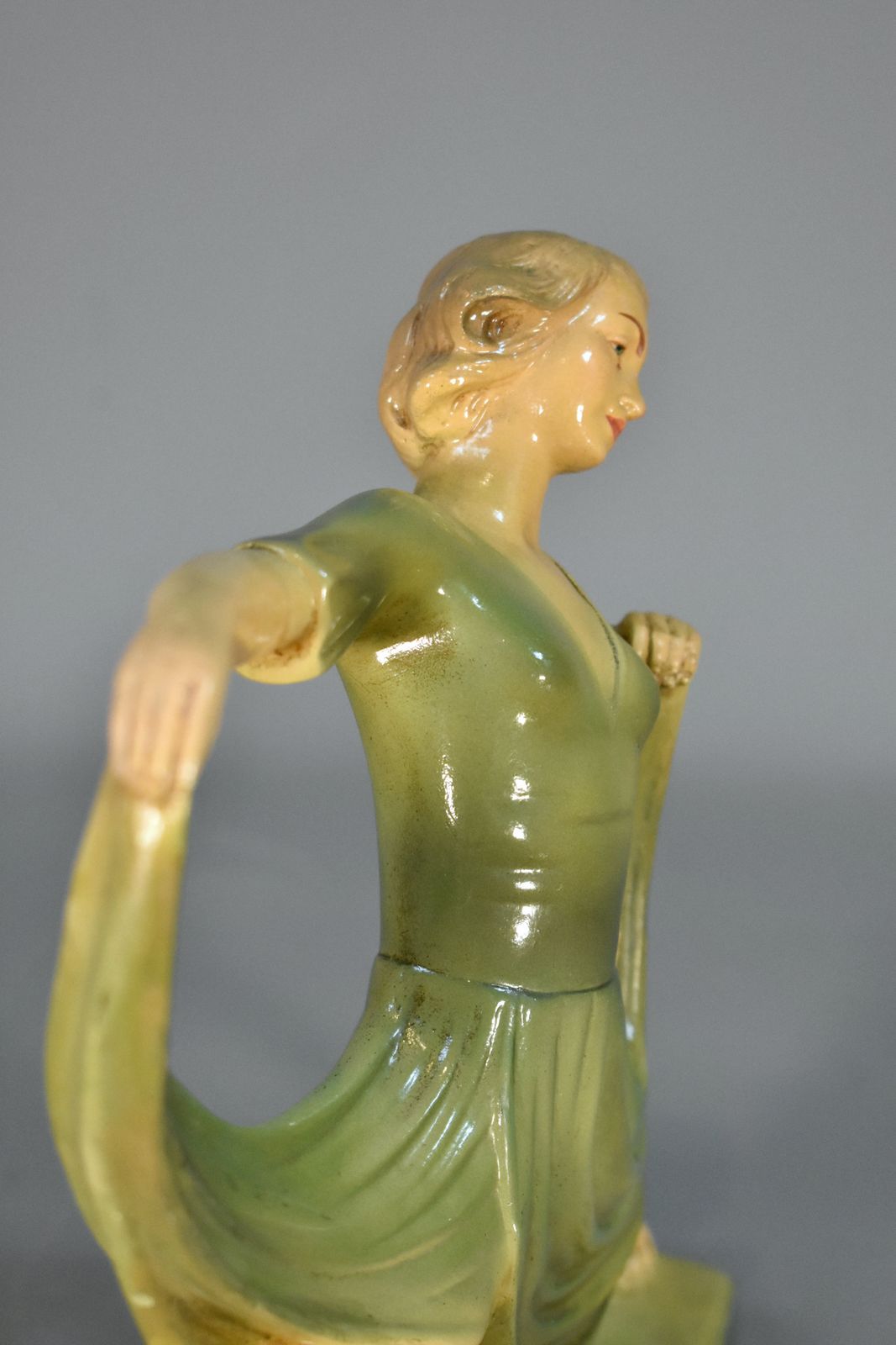 Art Deco Dancer Figurine In Plaster By Jean Carli photo for sale
