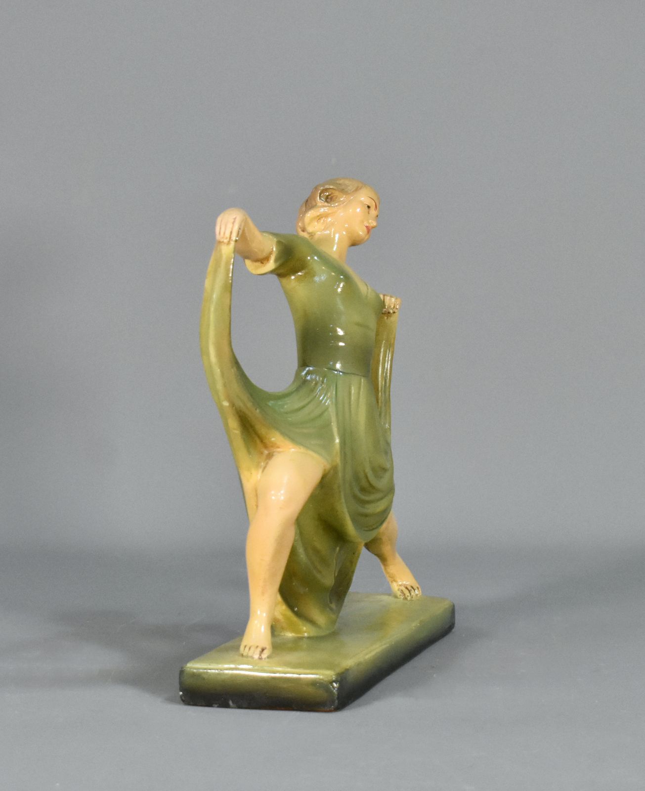 photo for sale Art Deco Dancer Figurine In Plaster By Jean Carli
