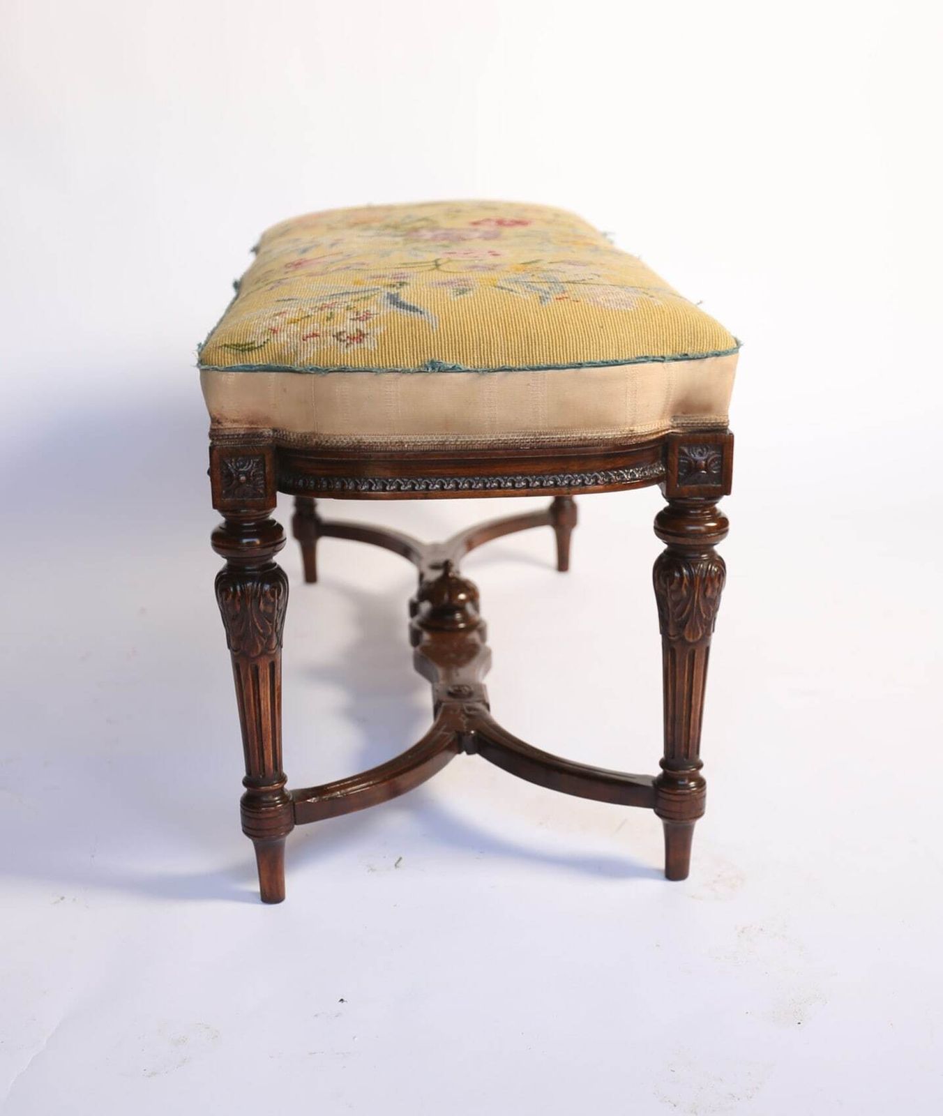Victorian Carved Walnut Duet Stool photo Furniture